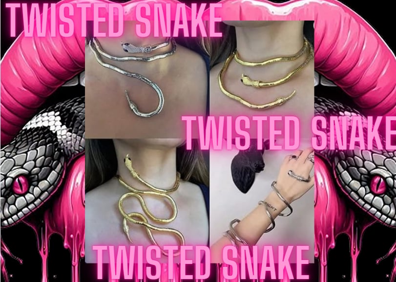 She Cries - Twisted Snake Wrap Necklace