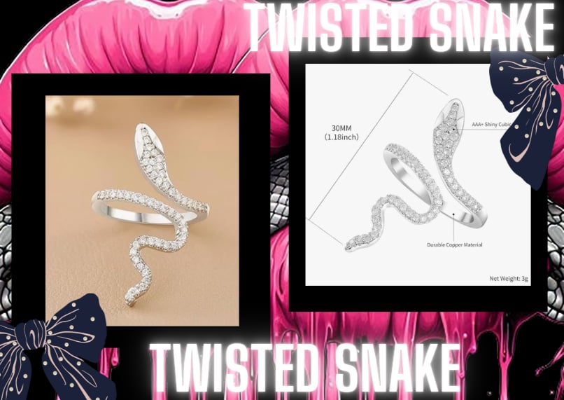 She Cries - Twisted Snake Adjustable Ring