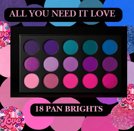 X - 💘 ALL YOU NEED IS LOVE – 18 Pan Brights Palette